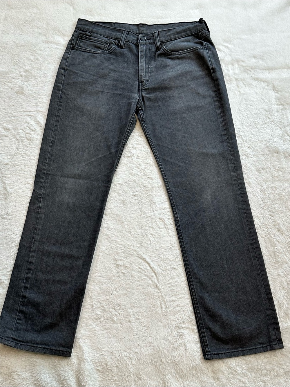 Levi's 514 Men's Faded Black Stretch Jeans Straight Leg Tag 34x32 Fits 32x30